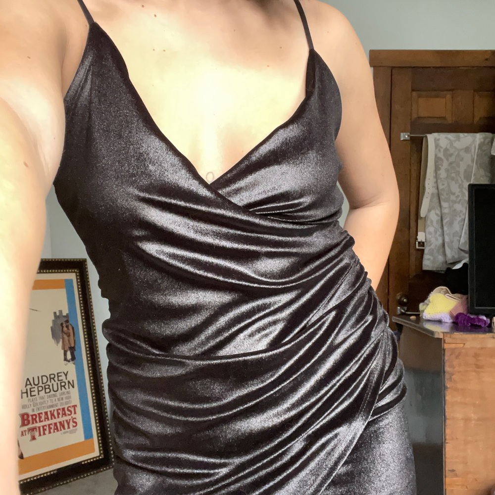 black glitter mini dress